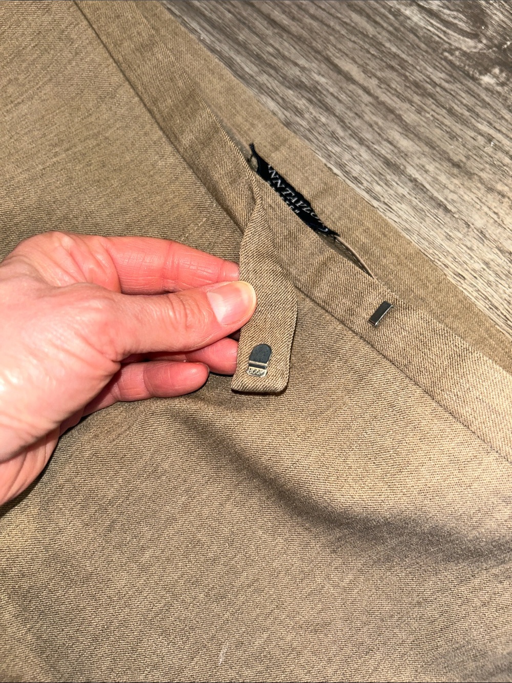 Ann Taylor Stretch Wool Blend Tan Beige Straight Leg Dress Pants Size 10 - Picture 5 of 9